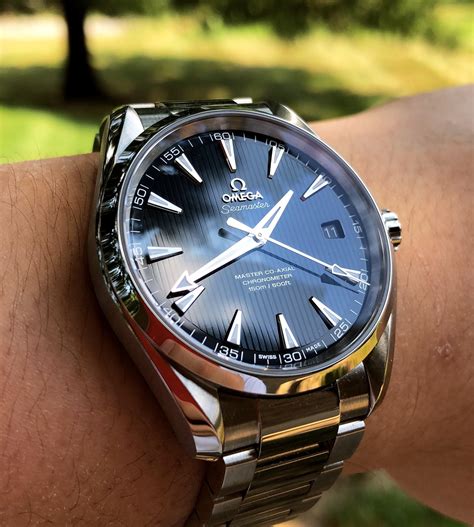 omega blue dial watch.